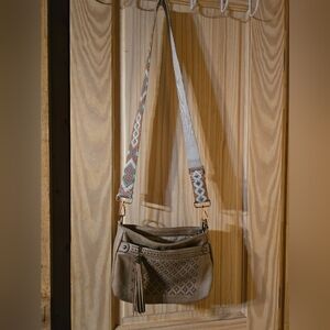 Small tan cross body purse